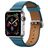 Mobigear Roma Leder Apple Watch Armband Dornschließe - 49/46/45/44 mm - Blau