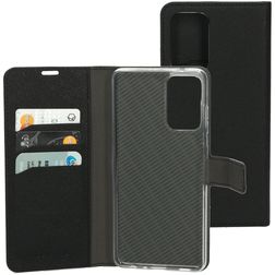 Mobiparts Saffiano Wallet Samsung Galaxy A72 Hülle Klapphülle Geldbörse - Schwarz