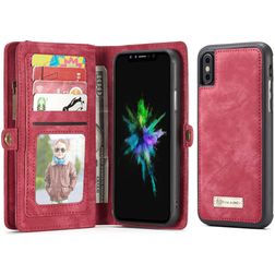 CaseMe 008 iPhone XS 2in1 Klapphülle (herausnehmbar) Portemonnaie - Rot