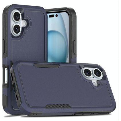 Mobigear Heavy Armor iPhone 16 Hülle Hardcase Backcover Stoßfest - Dunkelblau