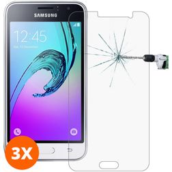 Mobigear Samsung Galaxy J1 (2016) Panzerglas Displayschutz - Hüllenfreundlich (3er Pack)