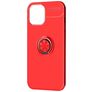 Mobigear Armor Ring iPhone 12 Pro Max Hülle Flexibles TPU Backcover Stoßfest mit Ringhalter - Rot