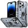 Mobigear Armor Ring iPhone 14 Pro Hülle Hardcase Backcover Stoßfest mit Ringhalter - Grau