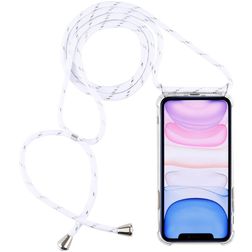 Mobigear Lanyard iPhone 11 Flexibles TPU Handykette - Transparent / Weiß