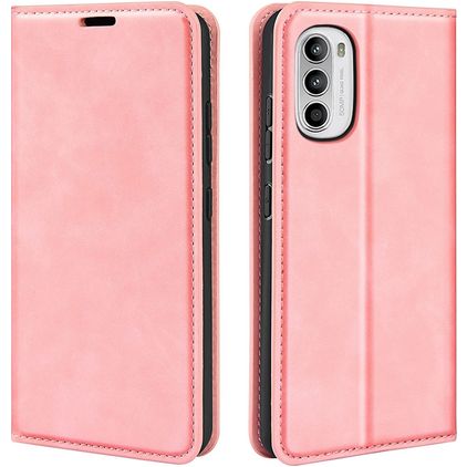 Mobigear Retro Slim Motorola Moto G52 Hülle Klapphülle Geldbörse - Pink