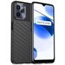 Mobigear Groove Realme C35 Hülle Flexibles TPU Backcover - Schwarz