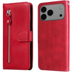 Mobigear Zipper iPhone 17 Pro Max Hülle Klapphülle Geldbörse - Rot