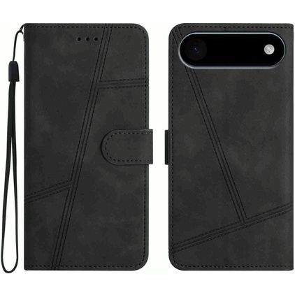 Mobigear Stitch iPhone Air Hülle Klapphülle Geldbörse - Schwarz