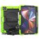 Mobigear SureGrip Xtreme iPad Pro 12.9 Zoll (2022) Hülle Kunststoff,Silikon Backcover + Stifthalter + Schulterträger + Ständer - Schwarz / Grün