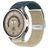 Mobigear Braided Dual Nylon Smartwatch Armband Klappschließe - 22 mm - Weiß / Dunkelblau