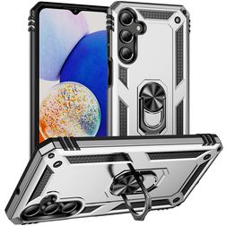 Mobigear Armor ring Samsung Galaxy A16 Hülle Hardcase Backcover Stoßfest mit Ringhalter - Silber