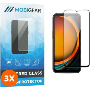 Mobigear Premium Samsung Galaxy Xcover 7 Panzerglas Gehärtetes Glas Displayschutz - Hüllenfreundlich - Schwarz (3er Pack)