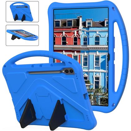 Mobigear AeroArmor Samsung Galaxy Tab S10 Ultra Tablet Hülle für Kinder mit Tragegriff + Stifthalter - Blau