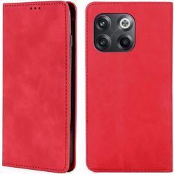 Mobigear Retro Slim OnePlus 10T Hülle Klapphülle Geldbörse - Rot