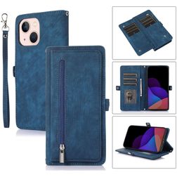 Mobigear Zipper iPhone 14 Hülle Klapphülle Geldbörse - Blau