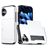 Mobigear Card iPhone 18 Hülle Hardcase Backcover Stoßfest mit Kartenhalter - Weiß