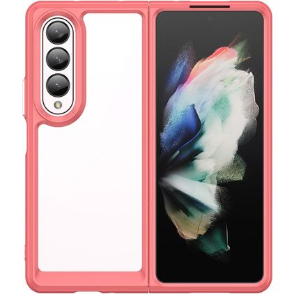 Mobigear Crystal Samsung Galaxy Z Fold 4 Hardcase Backcover - Transparent / Rot