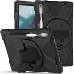 Mobigear SureGrip XGuard Lenovo Tab P11 Pro Gen 2 Hülle Kunststoff,Silikon Backcover + Stifthalter + Ständer - Schwarz