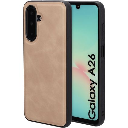 Mobiparts Classic Samsung Galaxy A26 MagSafe TPU / Kunstleder Backcover - Moonstone Beige
