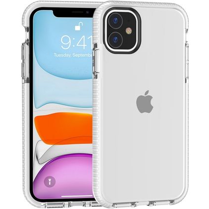 Mobigear Full Bumper iPhone 11 Hardcase Backcover Shockproof - Weiß / Transparent