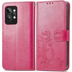 Mobigear Clover Realme GT2 Pro Hülle Klapphülle Geldbörse - Rot