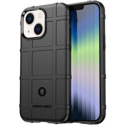 Mobigear Rugged Shield iPhone 14 Hülle Flexibles TPU Backcover Stoßfest - Schwarz