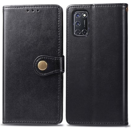 Mobigear Snap Button OPPO A52 Hülle Klapphülle Geldbörse - Schwarz