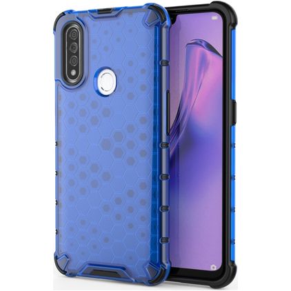 Mobigear Honeycomb OPPO A31 Hülle Hardcase Backcover Stoßfest - Blau