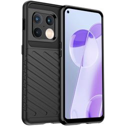 Mobigear Groove OnePlus 10 Pro Hülle Flexibles TPU Backcover - Schwarz