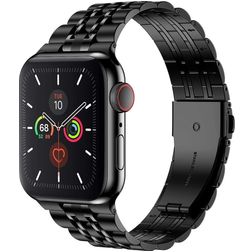 Mobigear Monaco Edelstahl Apple Watch Armband Faltschließe - 42/41/40/38 mm - Schwarz