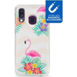 My Style Magneta Samsung Galaxy A40 Hülle Flexibles TPU Backcover - Flamingo