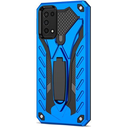 Mobigear Armor Stand Samsung Galaxy A03s Hülle Hardcase Backcover Stoßfest mit Ständer - Blau