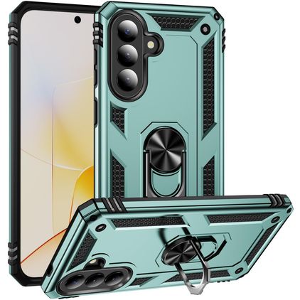 Mobigear Armor ring Samsung Galaxy A57 Hardcase Backcover Shockproof mit Ringhalter - Dunkelgrün