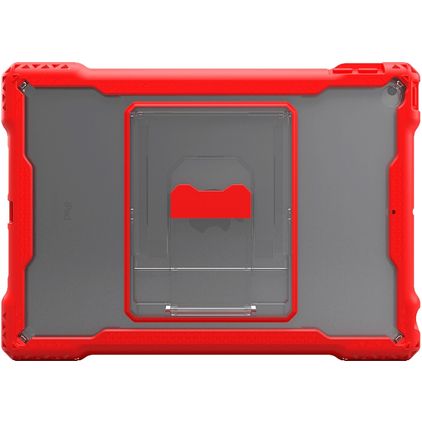 MAXCases Shield Extreme-X iPad 7 (2019) Stoßfeste Hardcase Hülle + Ständer - Transparent / Rot