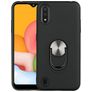 Mobigear Armor Ring Samsung Galaxy A01 Hülle Hardcase Backcover Stoßfest mit Ringhalter - Schwarz