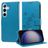 Mobigear Flowers Samsung Galaxy S25 Plus Hülle Klapphülle Geldbörse - Blau