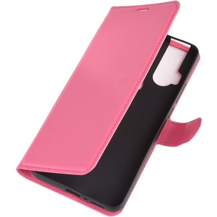Mobigear Classic Motorola One Hyper Hülle Klapphülle Geldbörse - Magenta