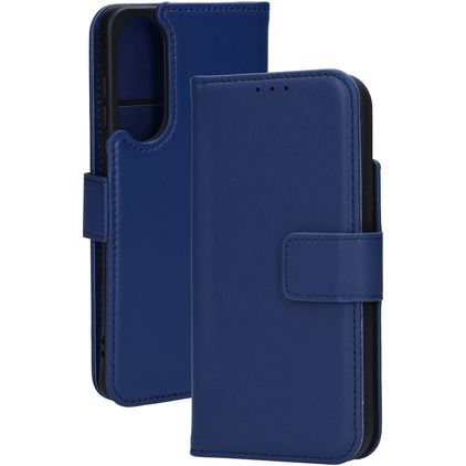 Mobiparts Wallet Samsung Galaxy S25 Edge Echtleder Klapphülle Portemonnaie - Blau