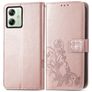 Mobigear Clover Motorola Moto G54 Hülle Klapphülle Geldbörse - Roségold