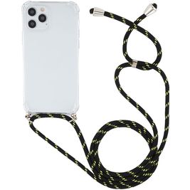Mobigear Lanyard iPhone 12 Pro Max Flexibles TPU Handykette - Transparent / Grün