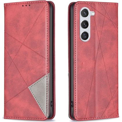 Mobigear Rhombus Slim Samsung Galaxy S23 Hülle Klapphülle - Rot