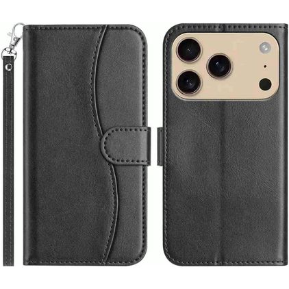 Mobigear S Line iPhone 17 Pro Hülle Klapphülle Geldbörse - Schwarz