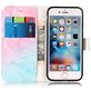 Mobigear Marble iPhone SE (2020) Hülle Klapphülle Geldbörse - Blau / Pink