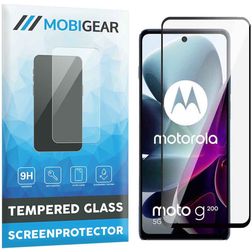 Mobigear Premium Motorola Moto G200 5G Panzerglas Gehärtetes Glas Displayschutz - Hüllenfreundlich - Schwarz