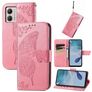 Mobigear Butterfly Motorola Moto E13 Hülle Klapphülle Geldbörse - Pink