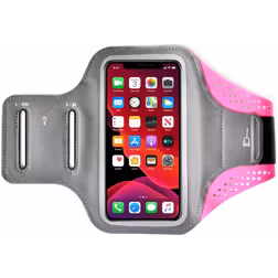 Mobigear Easy Fit Handyhalterung Joggen Nokia G42 Sporthülle Neopren Sportarmband - Pink
