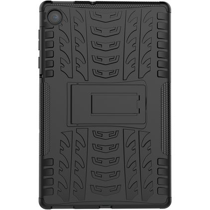 Mobigear Tire Lenovo Tab M10 Plus Stoßfeste Hardcase Hülle + Ständer - Schwarz