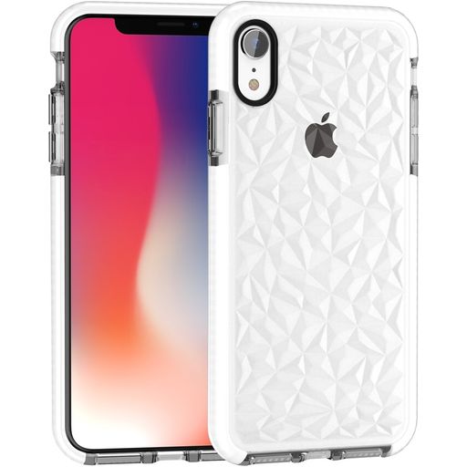 Mobigear Diamond iPhone XR Hülle Hardcase Backcover - Weiß / Transparent