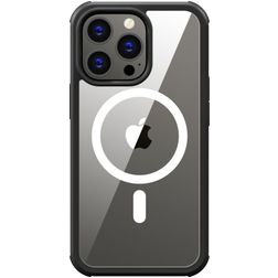 Valenta Full Cover iPhone 14 Plus MagSafe Gehärtetes Glas Backcover Shockproof - Transparent / Schwarz