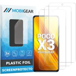 Mobigear POCO X3 Displayschutz Schutzfolie - Hüllenfreundlich (3er Pack)